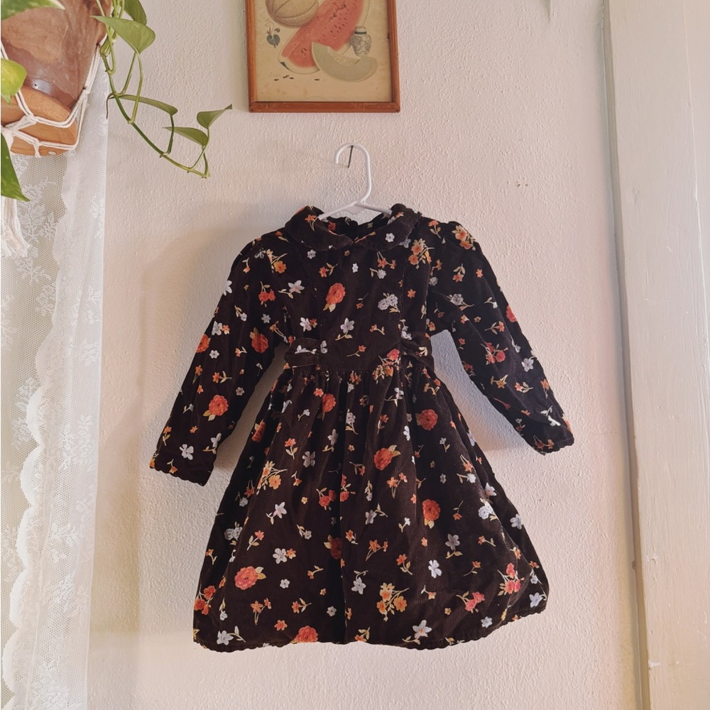 Charter Club Toddler Floral Long Sleeve Corduroy Dress